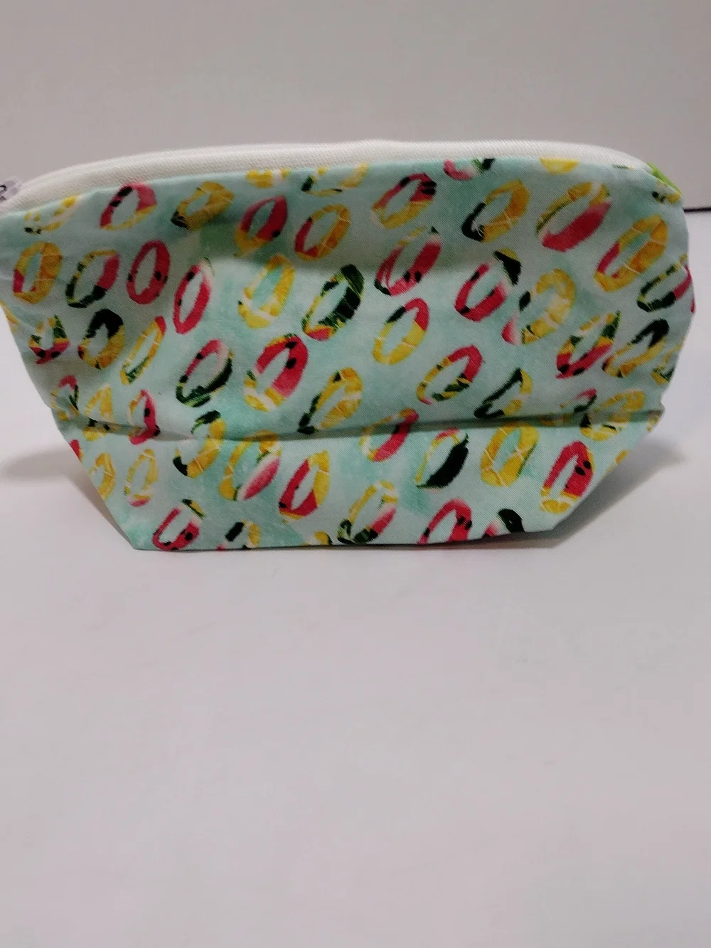 Handmade Multicolor Patterned Zippered Fabric Pouch